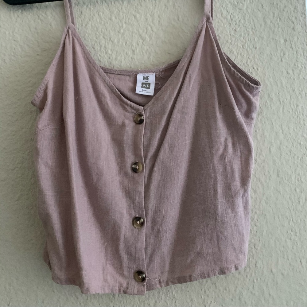 pacsun buttoned pink tank top aesthetic